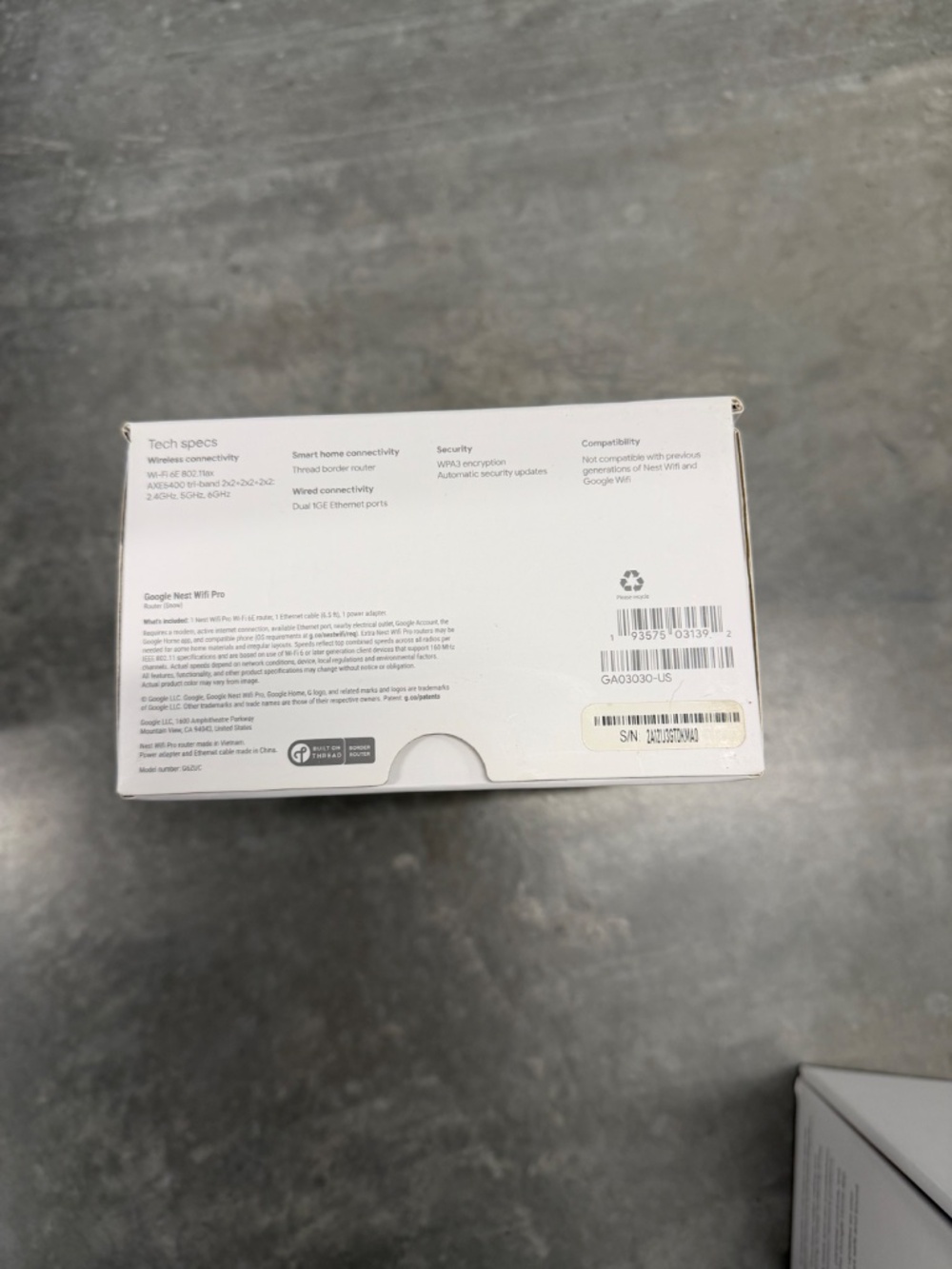 Google Nest WiFi Pro 6E Router - Picture 2 of 4